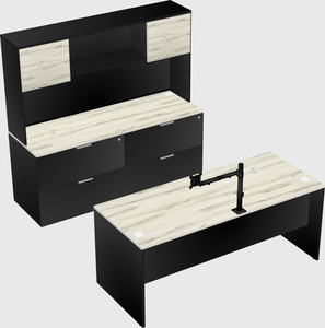 Parallel desk with credenza