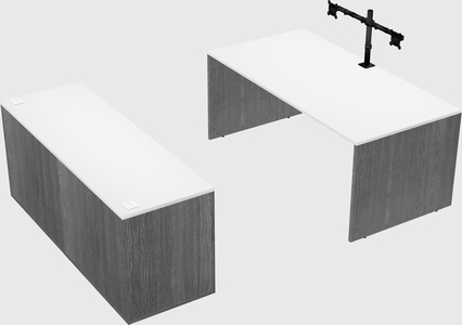 Bureau parallèle avec crédence