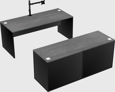 Parallel desk with credenza