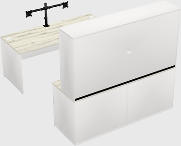 Parallel desk with credenza