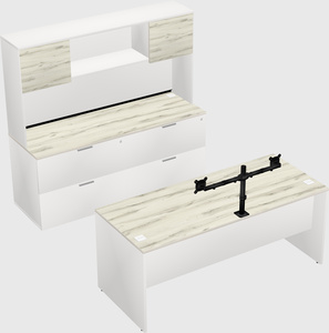 Parallel desk with credenza