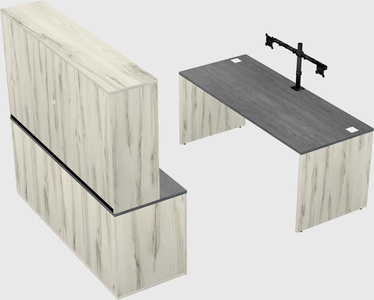 Parallel desk with credenza