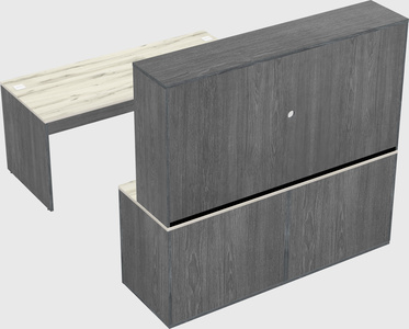 Parallel desk with credenza