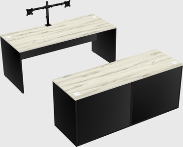 Parallel desk with credenza