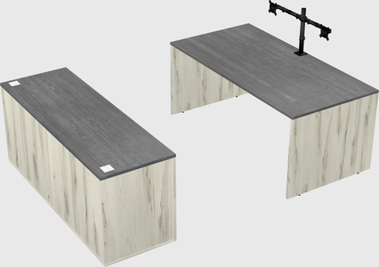Parallel desk with credenza