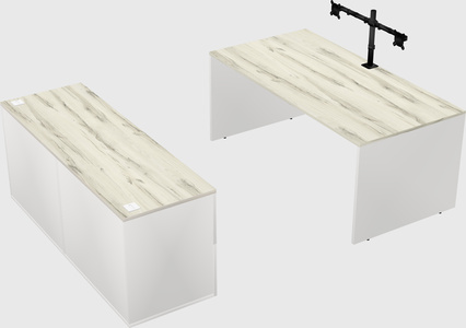Parallel desk with credenza