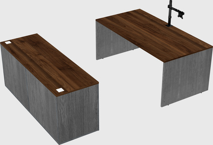 Parallel desk with credenza