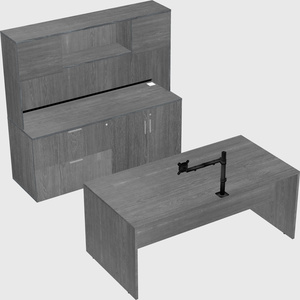 Bureau parallèle avec crédence