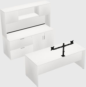 Parallel desk with credenza