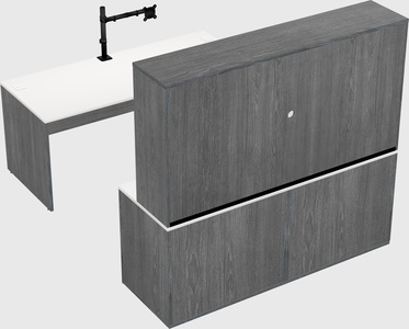Bureau parallèle avec crédence