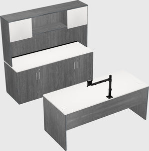Bureau parallèle avec crédence