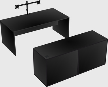 Parallel desk with credenza