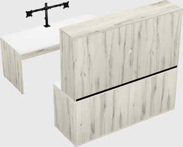 Parallel desk with credenza