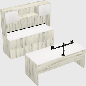 Parallel desk with credenza