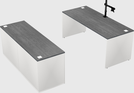 Bureau parallèle avec crédence