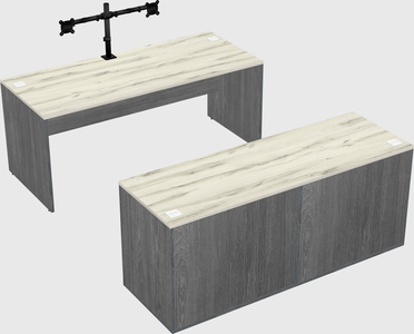 Parallel desk with credenza