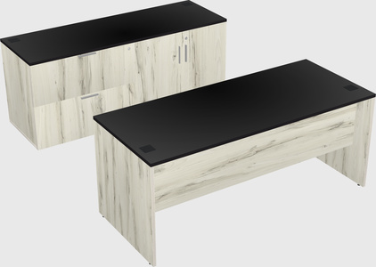 Parallel desk with credenza