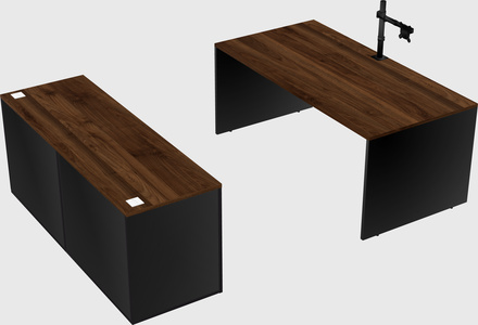 Parallel desk with credenza