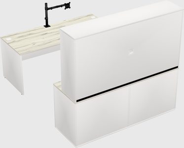 Bureau parallèle avec crédence