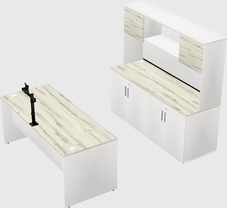 Bureau parallèle avec crédence
