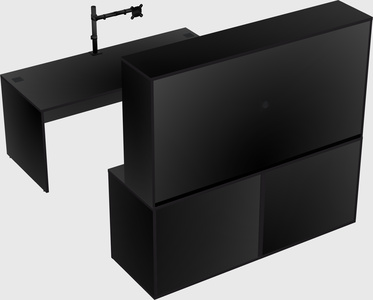 Parallel desk with credenza