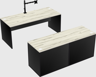 Parallel desk with credenza
