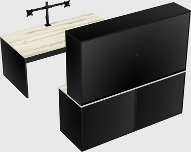 Bureau parallèle avec crédence