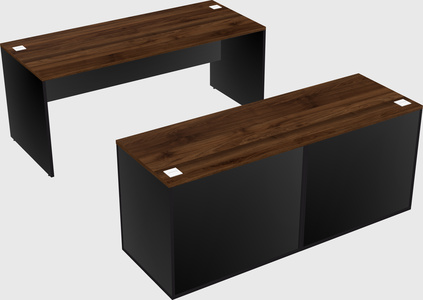 Bureau parallèle avec crédence