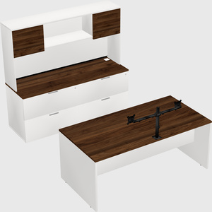 Parallel desk with credenza