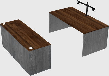 Parallel desk with credenza