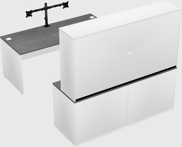 Parallel desk with credenza