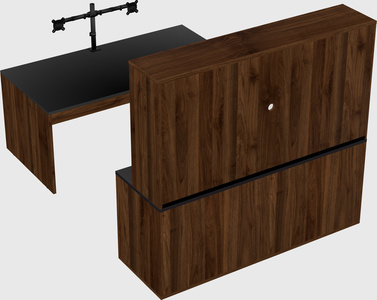 Bureau parallèle avec crédence