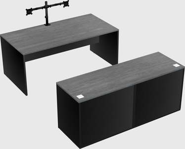 Parallel desk with credenza
