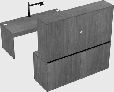 Bureau parallèle avec crédence
