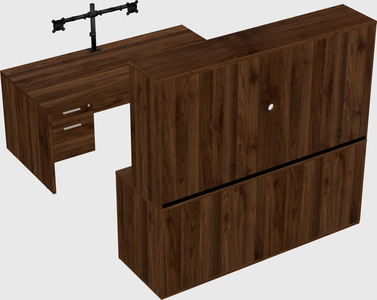 Bureau parallèle avec crédence