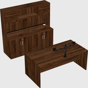 Bureau parallèle avec crédence