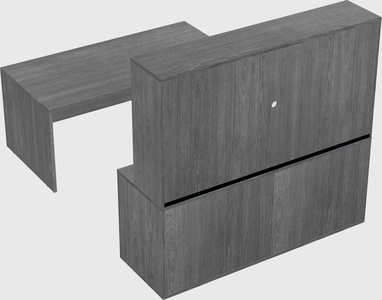 Parallel desk with credenza