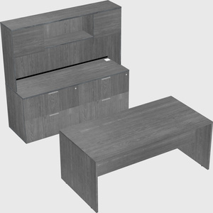 Parallel desk with credenza