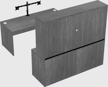 Parallel desk with credenza