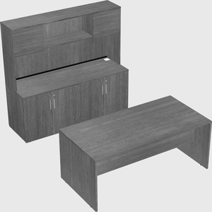 Bureau parallèle avec crédence