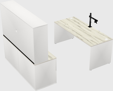 Parallel desk with credenza