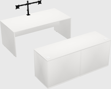 Parallel desk with credenza