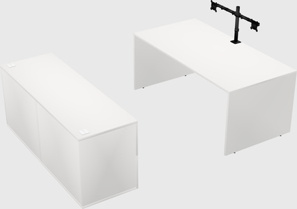 Parallel desk with credenza