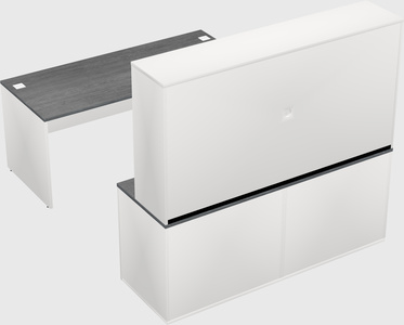 Parallel desk with credenza
