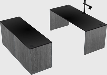 Parallel desk with credenza
