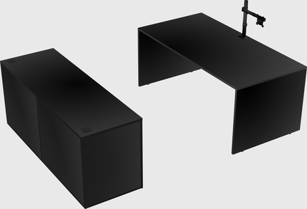 Parallel desk with credenza
