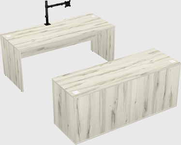 Parallel desk with credenza