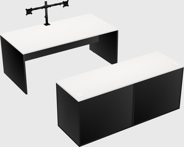 Bureau parallèle avec crédence