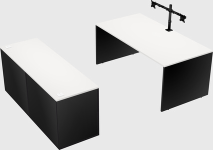 Bureau parallèle avec crédence