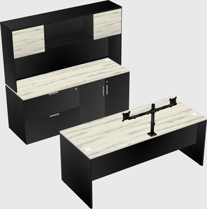 Parallel desk with credenza